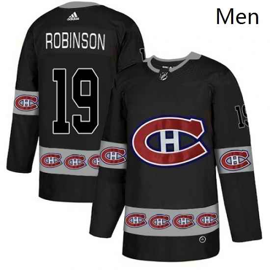 Mens Adidas Montreal Canadiens 19 Larry Robinson Authentic Black Team Logo Fashion NHL Jersey